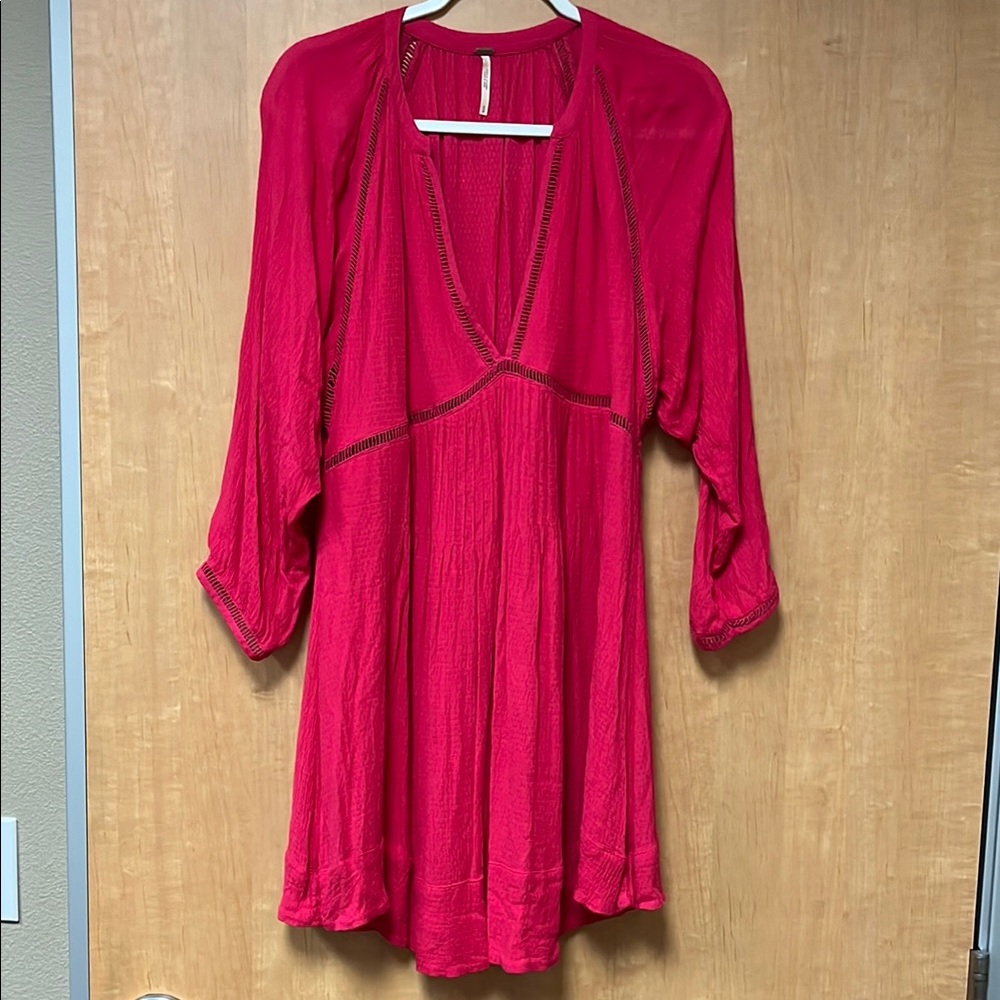 Free People Go Lightly Deep V Dress